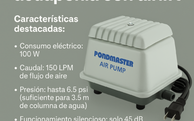 150 LPM con solo 100W: aireación eficiente para acuaponía con airlift